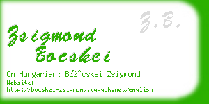 zsigmond bocskei business card